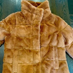 ABERCROMBIE FAUX FUR BROWN MINI PUFFER MEDIUM